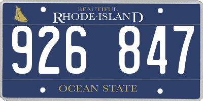 RI license plate 926847