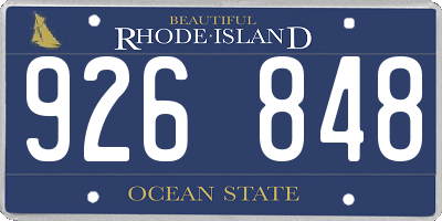 RI license plate 926848