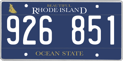 RI license plate 926851