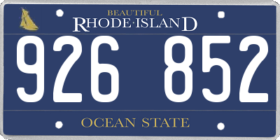 RI license plate 926852