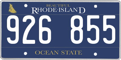 RI license plate 926855