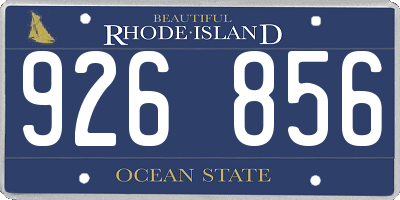 RI license plate 926856