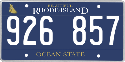 RI license plate 926857