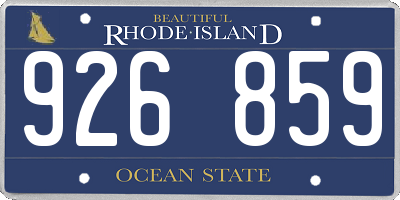 RI license plate 926859