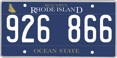 RI license plate 926866
