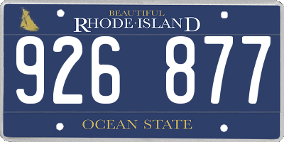 RI license plate 926877