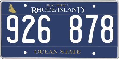 RI license plate 926878