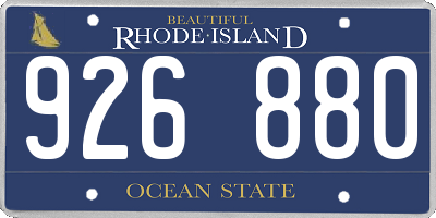 RI license plate 926880