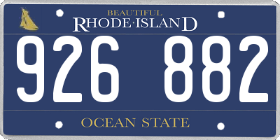 RI license plate 926882