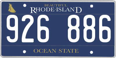 RI license plate 926886