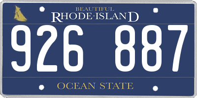 RI license plate 926887