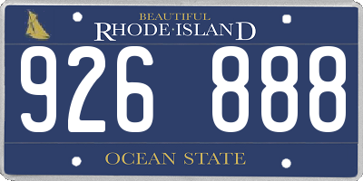 RI license plate 926888
