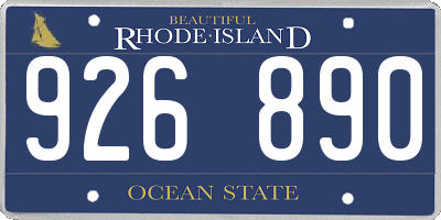RI license plate 926890