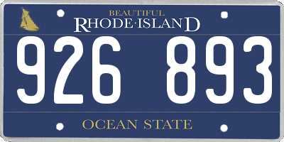 RI license plate 926893