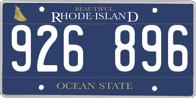 RI license plate 926896