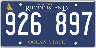 RI license plate 926897