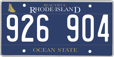 RI license plate 926904