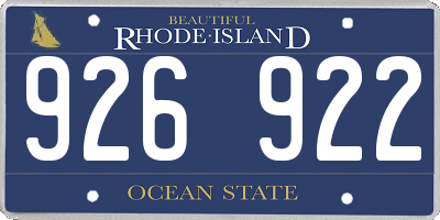 RI license plate 926922