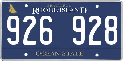 RI license plate 926928