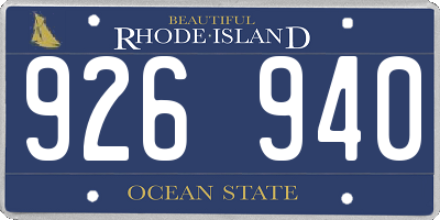 RI license plate 926940