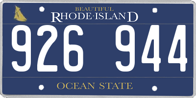 RI license plate 926944
