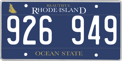 RI license plate 926949