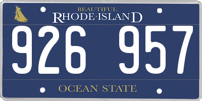 RI license plate 926957