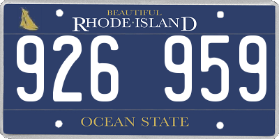 RI license plate 926959