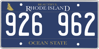 RI license plate 926962