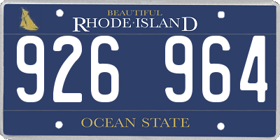 RI license plate 926964