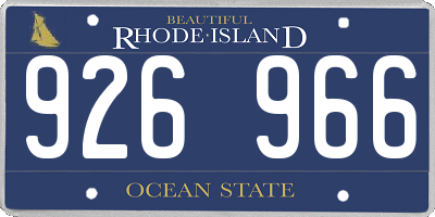 RI license plate 926966