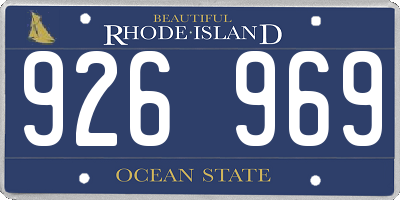 RI license plate 926969
