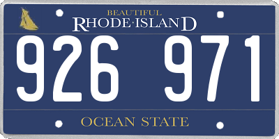 RI license plate 926971