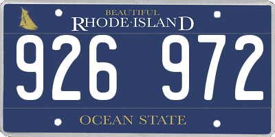 RI license plate 926972