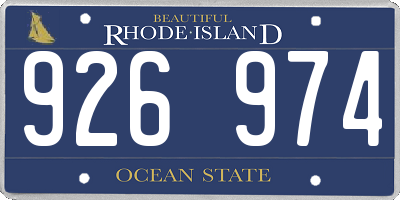 RI license plate 926974