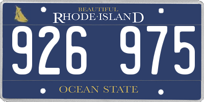 RI license plate 926975