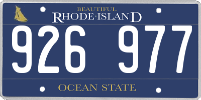 RI license plate 926977