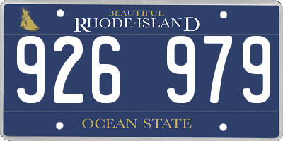RI license plate 926979