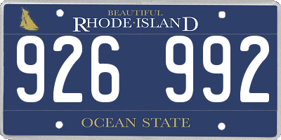 RI license plate 926992