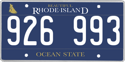 RI license plate 926993