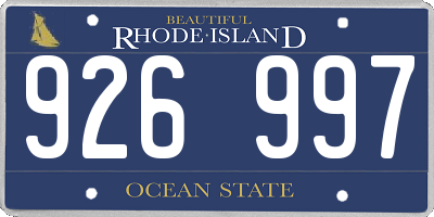 RI license plate 926997