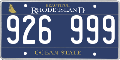 RI license plate 926999