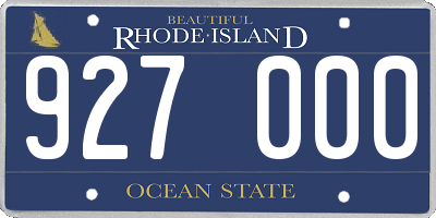 RI license plate 927000