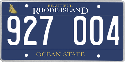 RI license plate 927004