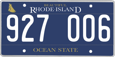 RI license plate 927006