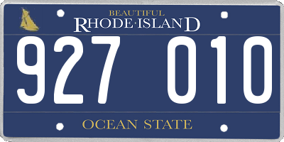 RI license plate 927010