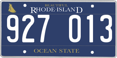 RI license plate 927013