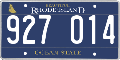 RI license plate 927014