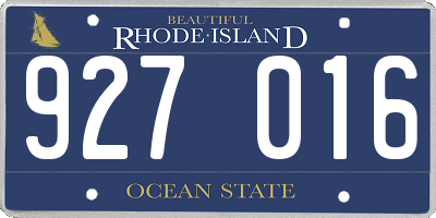 RI license plate 927016
