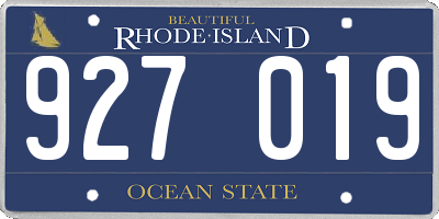 RI license plate 927019